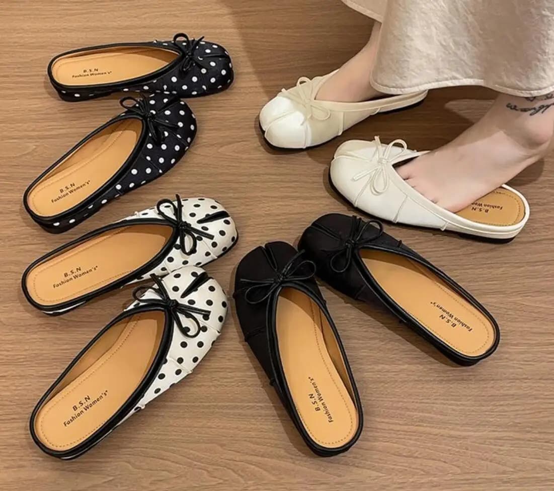 Ciabatte Tabi da Donna con Fiocco a Farfalla, Ballerine Ninja Comode per Camminare, Mules Versatili da Donna