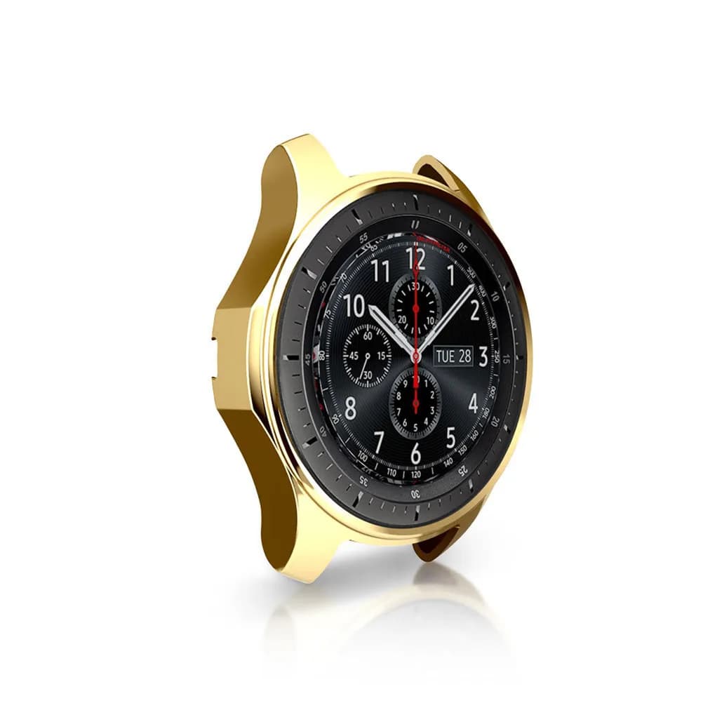Smart Watch Soft Shell Protective Cover Case for Gear S3 Golden Shock-Proof Scratch-Resistant Full Front Watch Case Frame Cover