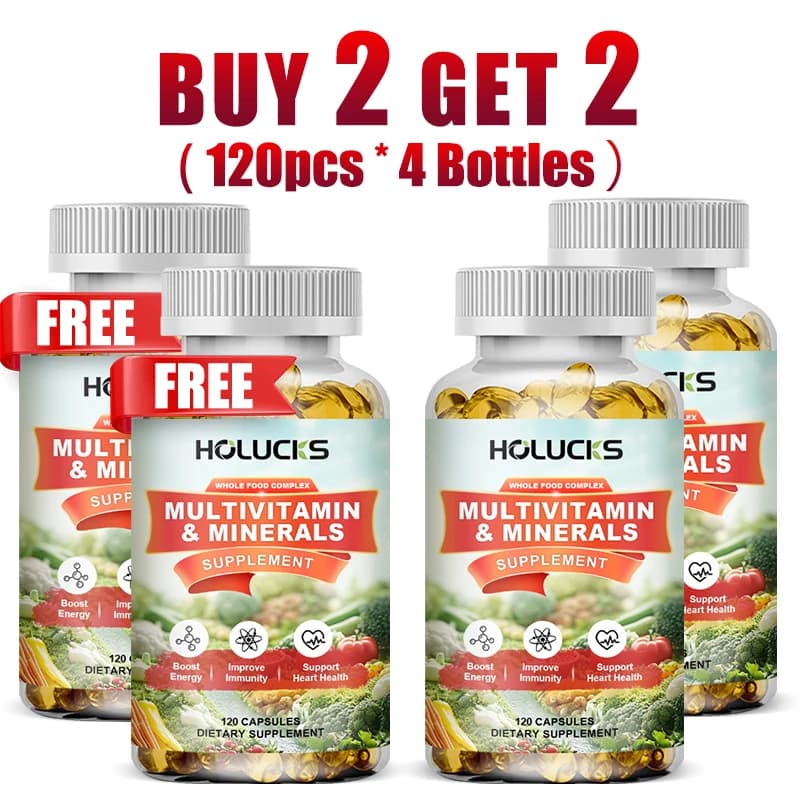HOLUCKS Multivitamin and Multimineral supplement with Vitamins Methods and Minerals Chelates for Energy, Concentration and Immunition Health