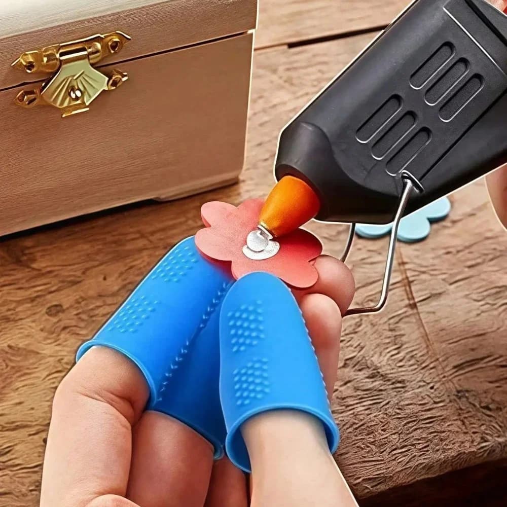 3 pezzi di protezioni per le dita, tubi in gel di silicone anti-taglio, bendaggi per le mani, maniche per le dita resistenti al calore, ottimi strumenti da cucina (blu)