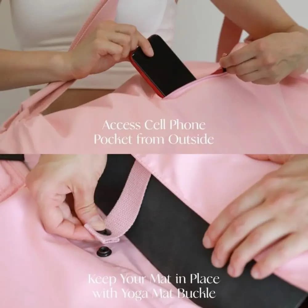 Waterproof Yoga Mat Bag Adjustable Shoulder Strap Fabric Yoga Mat Holder Bag Zipper Pocket Yoga Accessories Yoga Mat Carrier