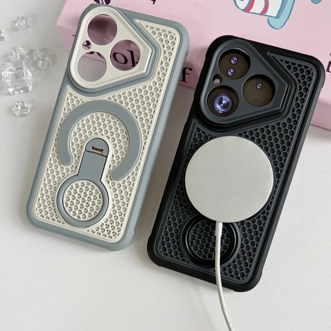 Custodia di Lusso per Huawei Mate 70 Pura 80 Pro con Supporto Girevole per MagSafe, Dissipazione del Calore, Bumper Satinato e Cover Magnetica