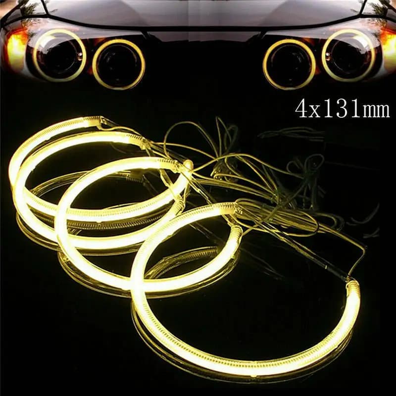 4 x131mm CCFL giallo LED Angel Eyes Halo anelli Kit luce per BMW E36 E38 E39 E46