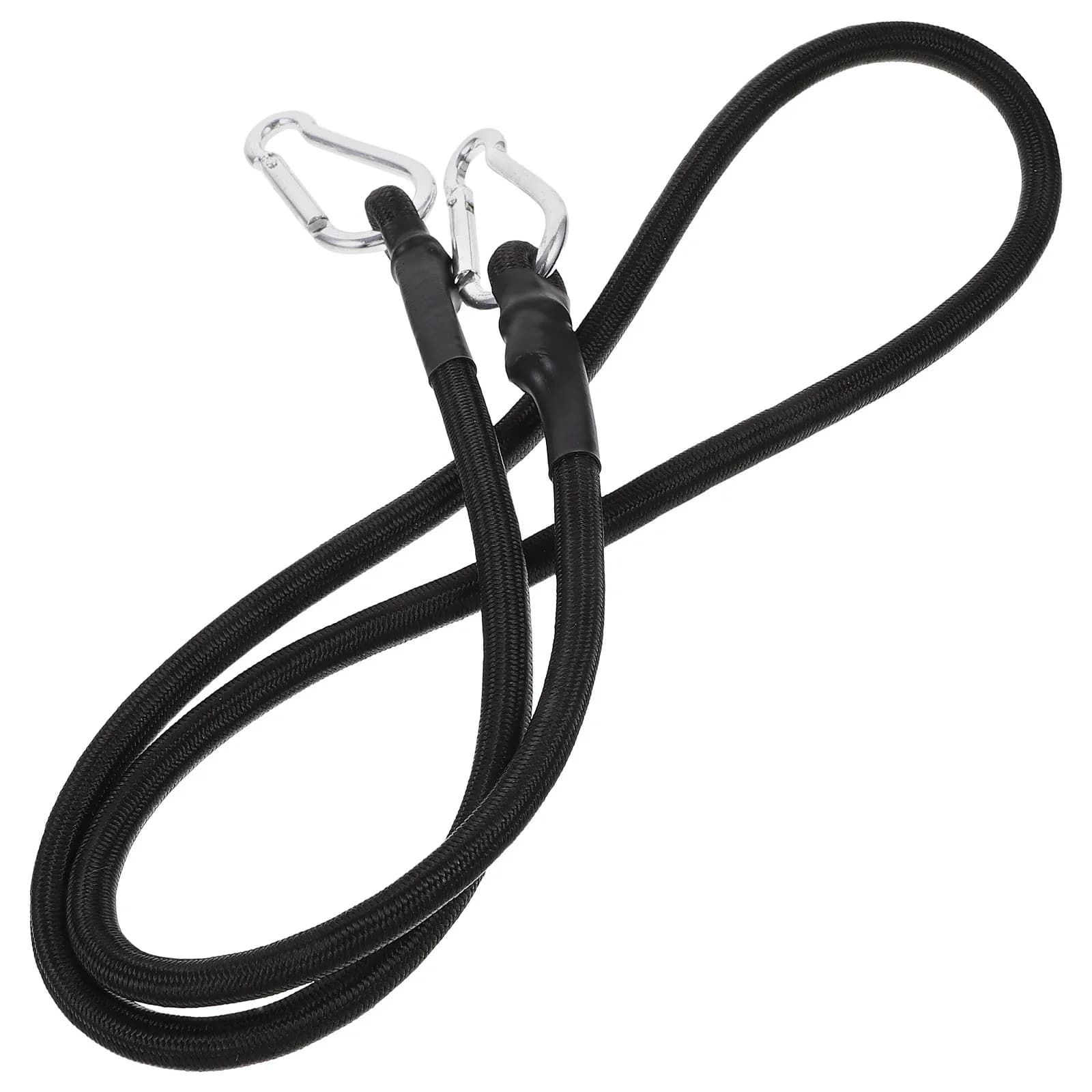Corda Elastica Nera 1M in Poliestere con Moschettone, Cinghia per Bagagli Moto, Fissaggio per Auto Elettriche