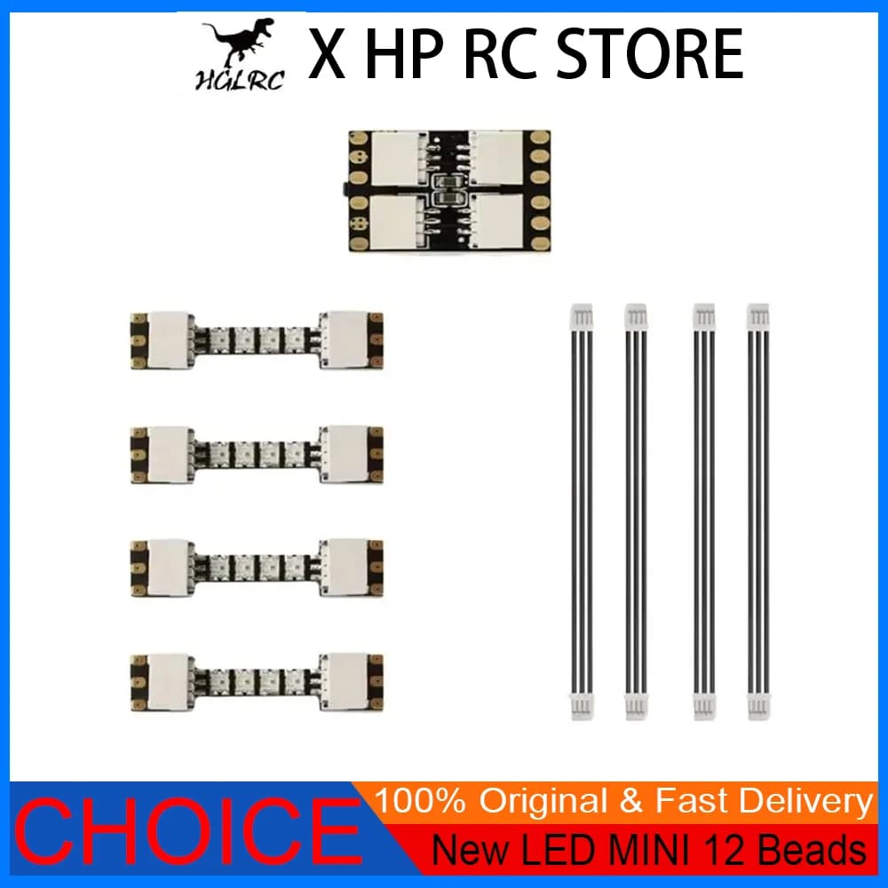 4 PZ HGLRC Nuovo LED MINI (38mm)/LITE (25mm) RGB2020 12 Perline | 38x7x5mm per parti fai da te di droni freestyle FPV per aerei RC