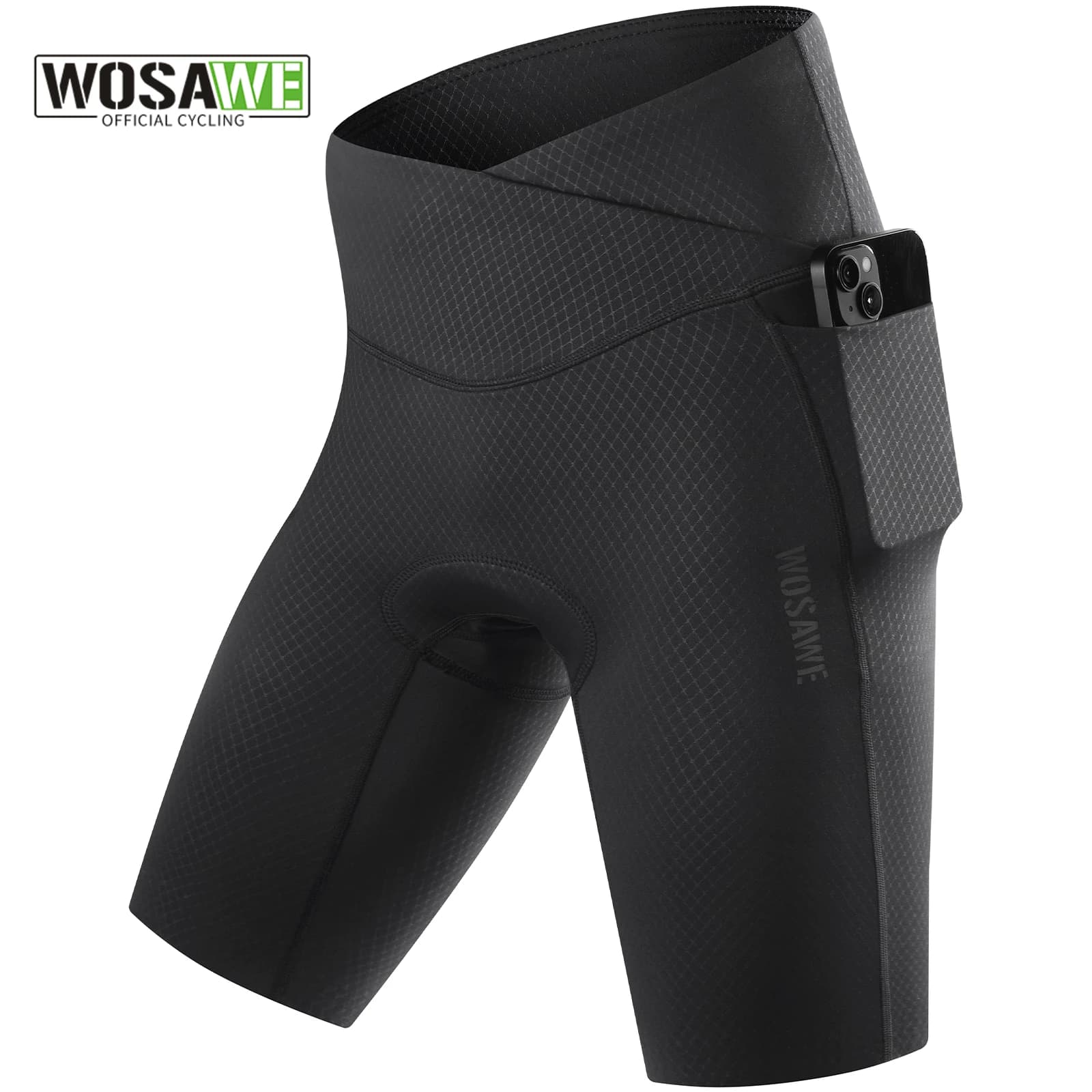 WOSAWE Women's Summer Cycling Shorts With Sponge Cushion Elastic Bike Shorts High Life Shorts Reflective Anti-Slip Riding Shorts