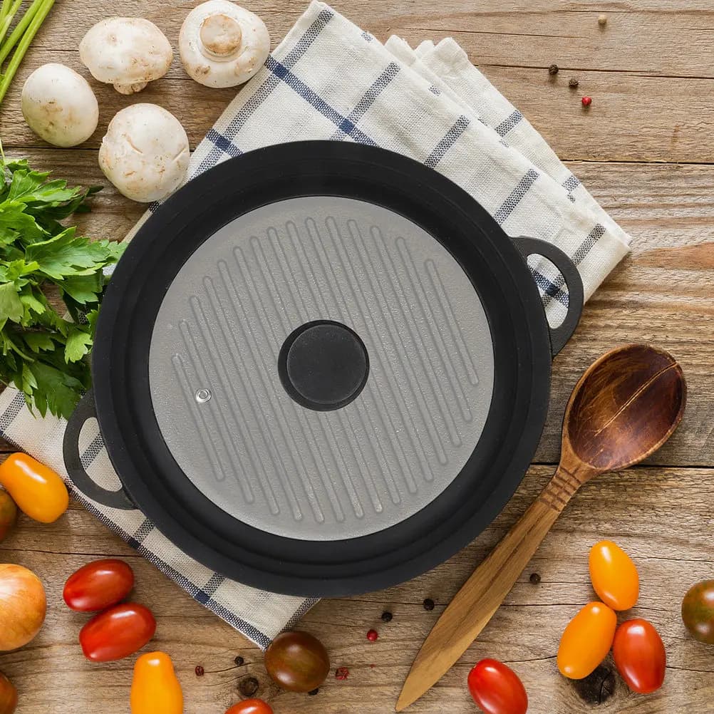 1Pcs Tempered Glass Pot Lid with Silicone Sealing Ring Heat-Resistant Transparent Cookware Cover for Frying Pan Stew Pot