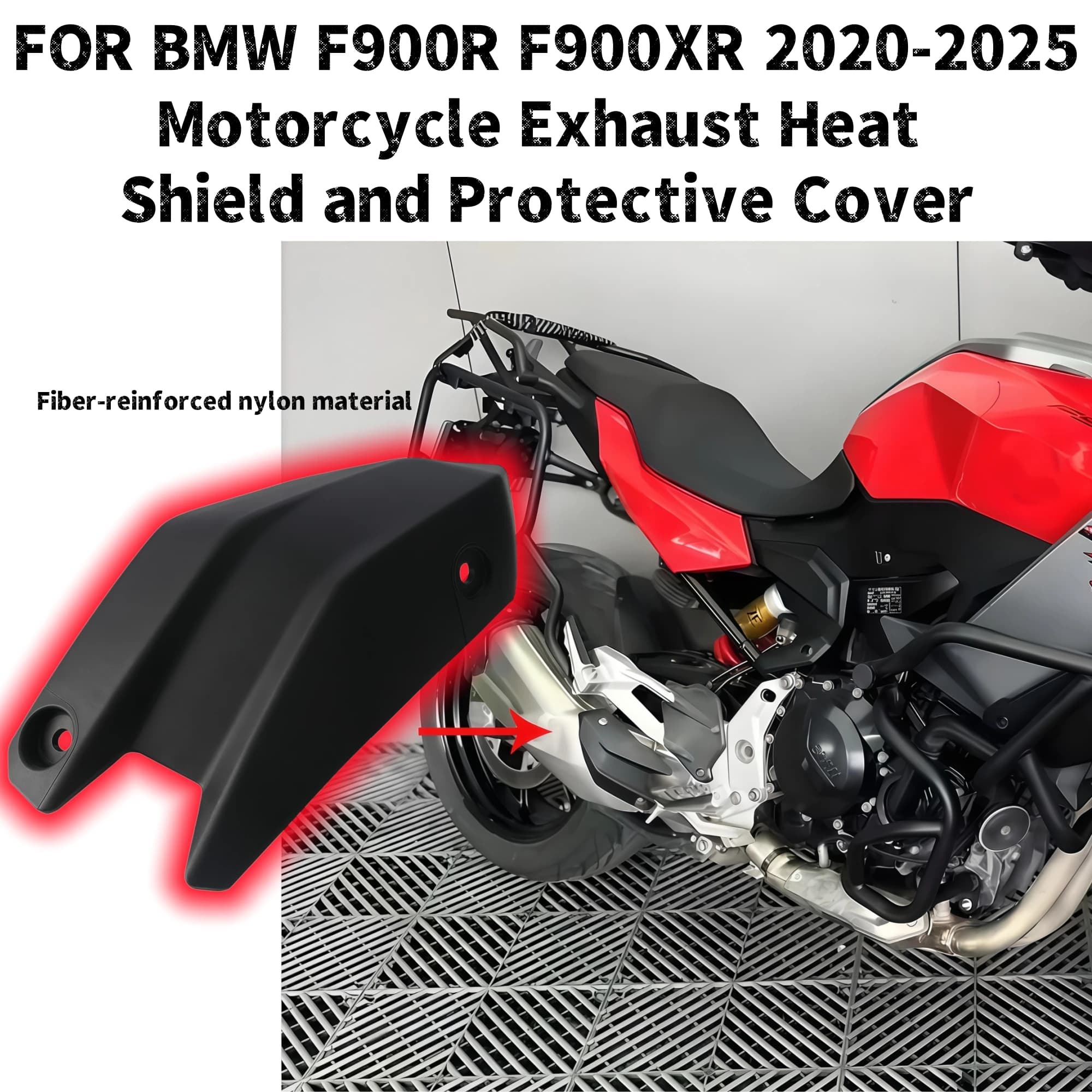 Protezione per Tubo di Scarico Moto, Scudo Termico, Copertura Antiscottatura per Silenziatore, Accessori Modificati per BMW F900R F900XR