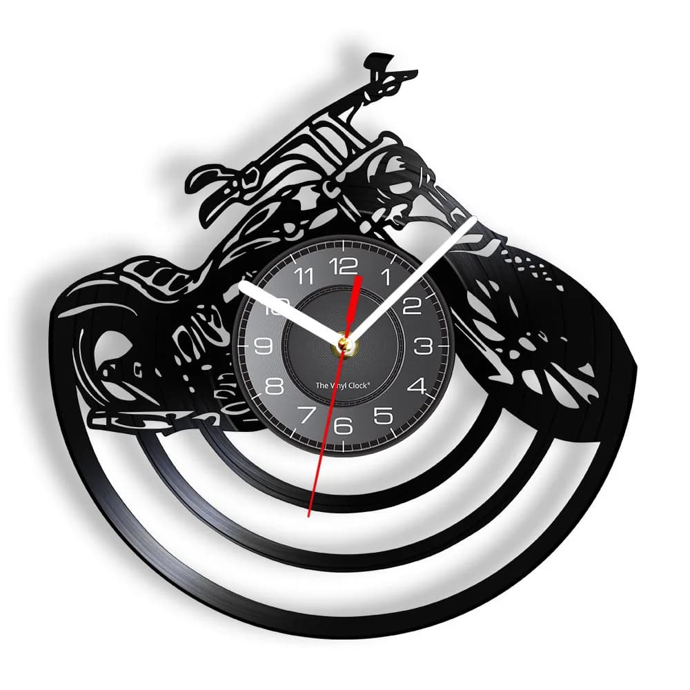 Wall clock for motorcycle vinyl discs, wall clock for motorcycle handicrafts, home decoration, motorcycle gift wall clock