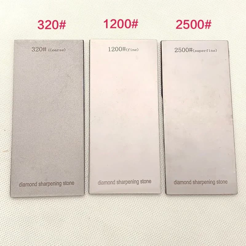 Diamond sharpening stone for kitchen knives, Apex Edge blade, mirror reflective sharpening bar, anti-slip base 320/1200/2500