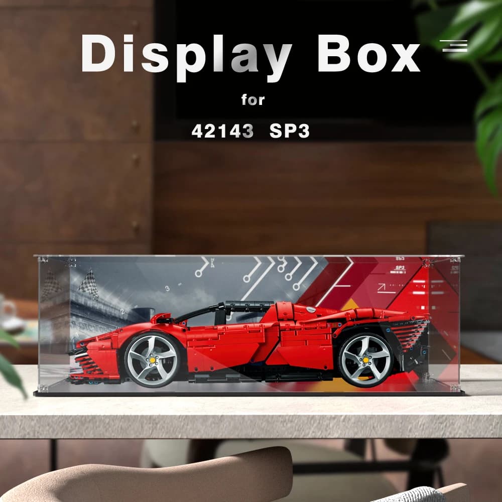 Acrylic Display Box for Lego 42143 SP3 Storage Box Pattern Transparent Dust Showcase (Toy Brick Set Not Included