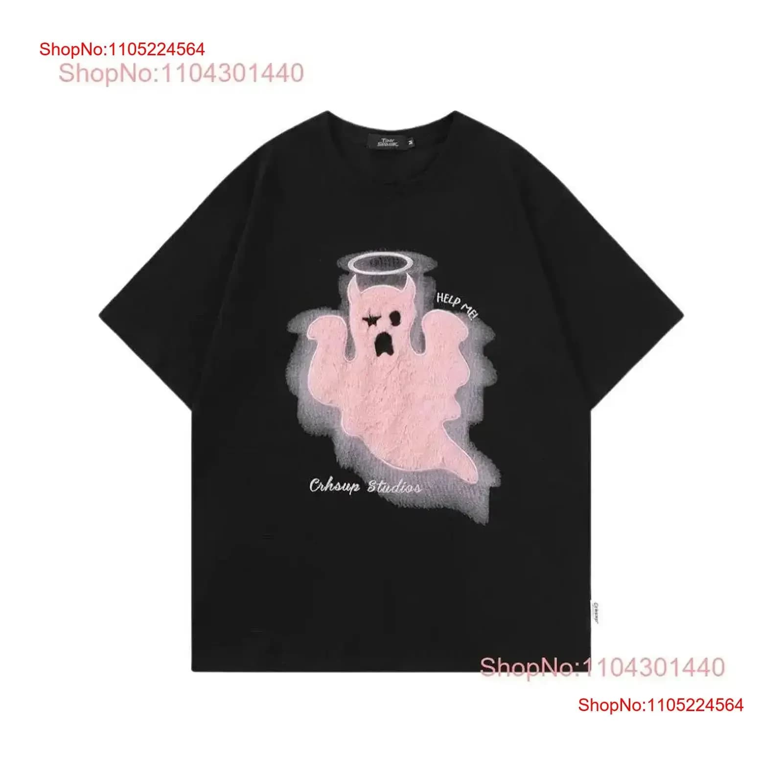 The Ghost T Shirt Stampa Trendy Y2K Cultura pop Dichiarazione Edizione limitata Urban vintage Lavato Grafica casual Confortevole
