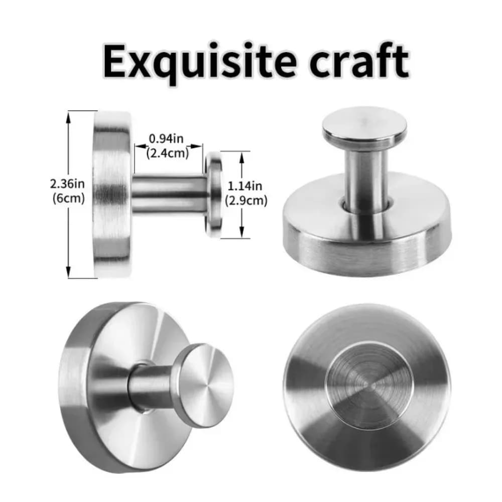 Stainless Steel Suction Cup Hooks 2/4pcs Punch-Free Wall Hanger for Bathroom Kitchen Towel Clothes