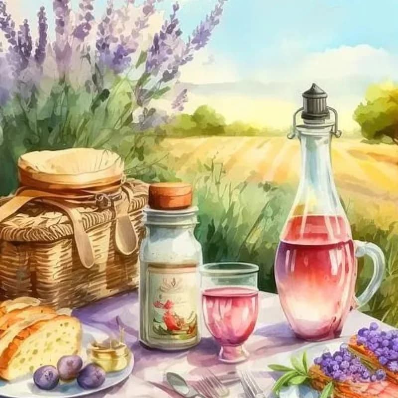 2026 Kit Pittura Diamante Fai da Te, Paesaggio Campestre, Ricamo a Punto Croce, Mosaico Floreale Lavanda, 30x40cm, Strass a Punta Tonda Completa G