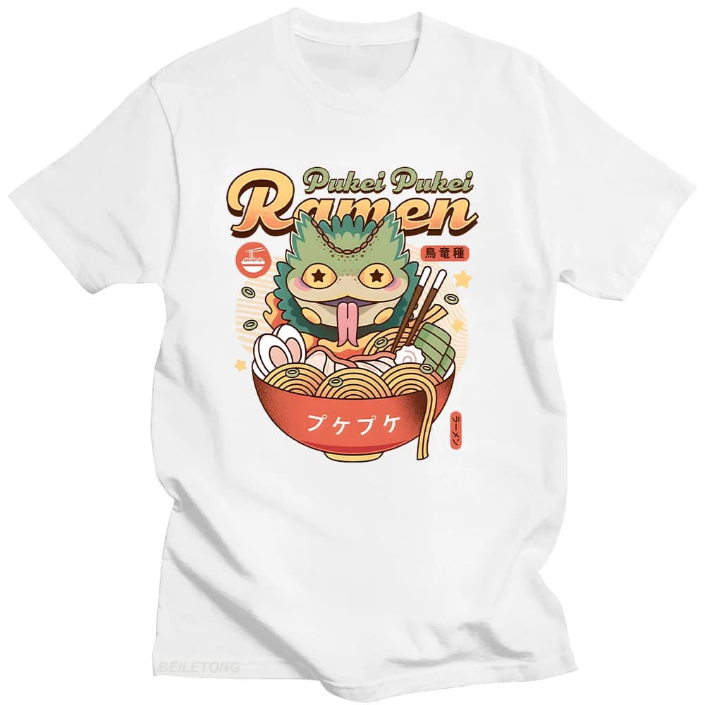 Pukei Pukei Ramen Vintage Unisex T-Shirt Monster Hunter Game Tees Summer Casual Cotton Tshirts Women Men Loose Breathable Tops