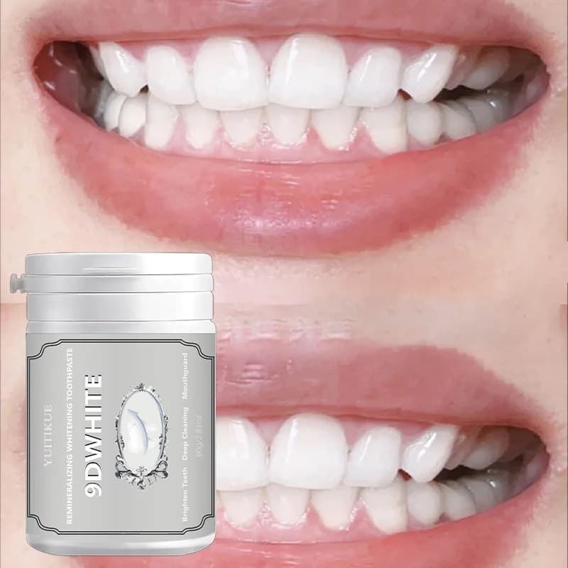 Dentifricio Sbiancante e Remineralizzante Yuitikue 9D White, 80g Dentifricio per Pulizia Profonda per Sbiancamento Denti e Cura Orale