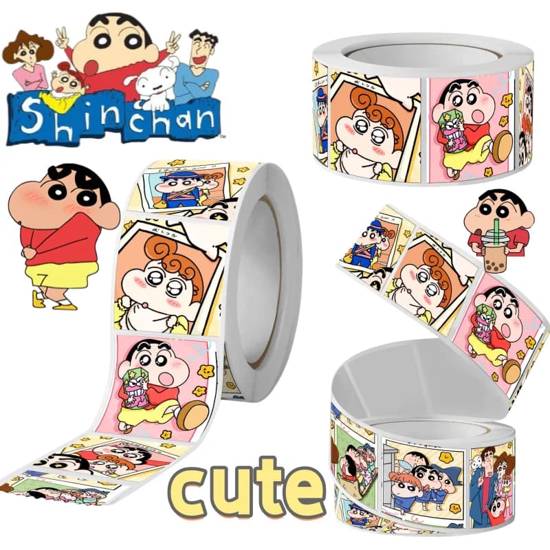Adesivi di Crayon Shin-chan, simpatici cartoni animati, ad alto valore estetico, alla moda, portatili, decorazioni per quaderni studenteschi, adesivi Shin-chan