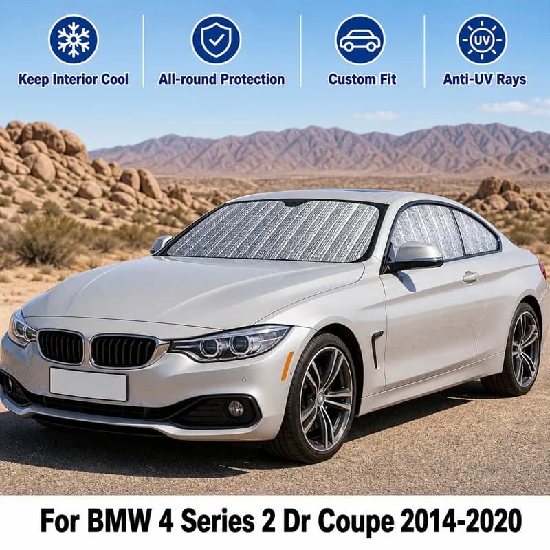 For BMW 4 Series 2 Dr Coupe 2014-2020 Full Set Car Window Sunshades UV Block Privacy Heat Insulated Foldable Car Curtain