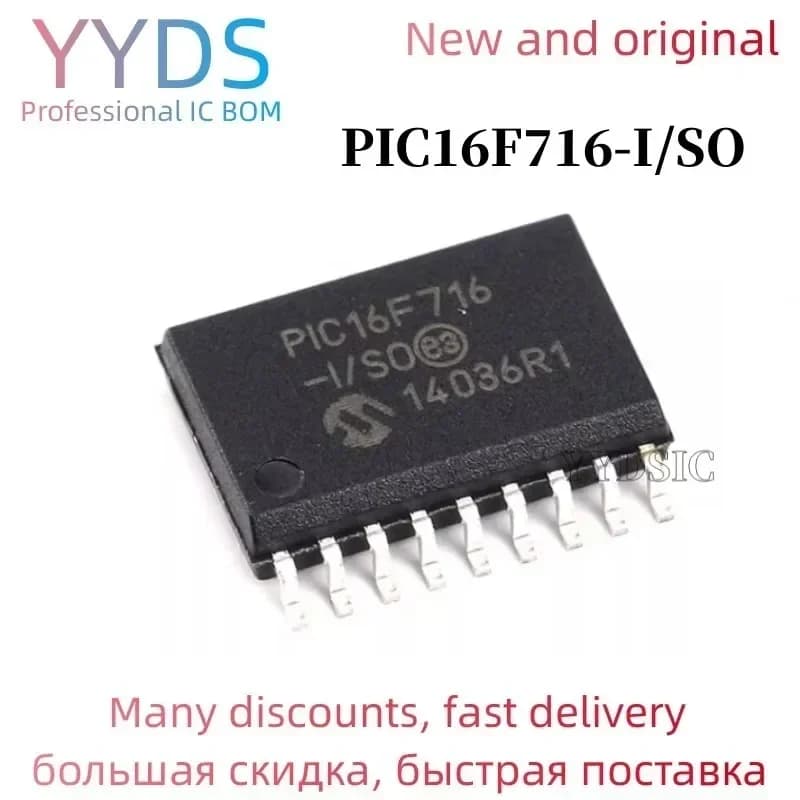 10 PZ PIC16F716-I/SO PIC16F716 16F716 SOP18 IC MCU 8BIT 3.5KB FLASH 18SOIC