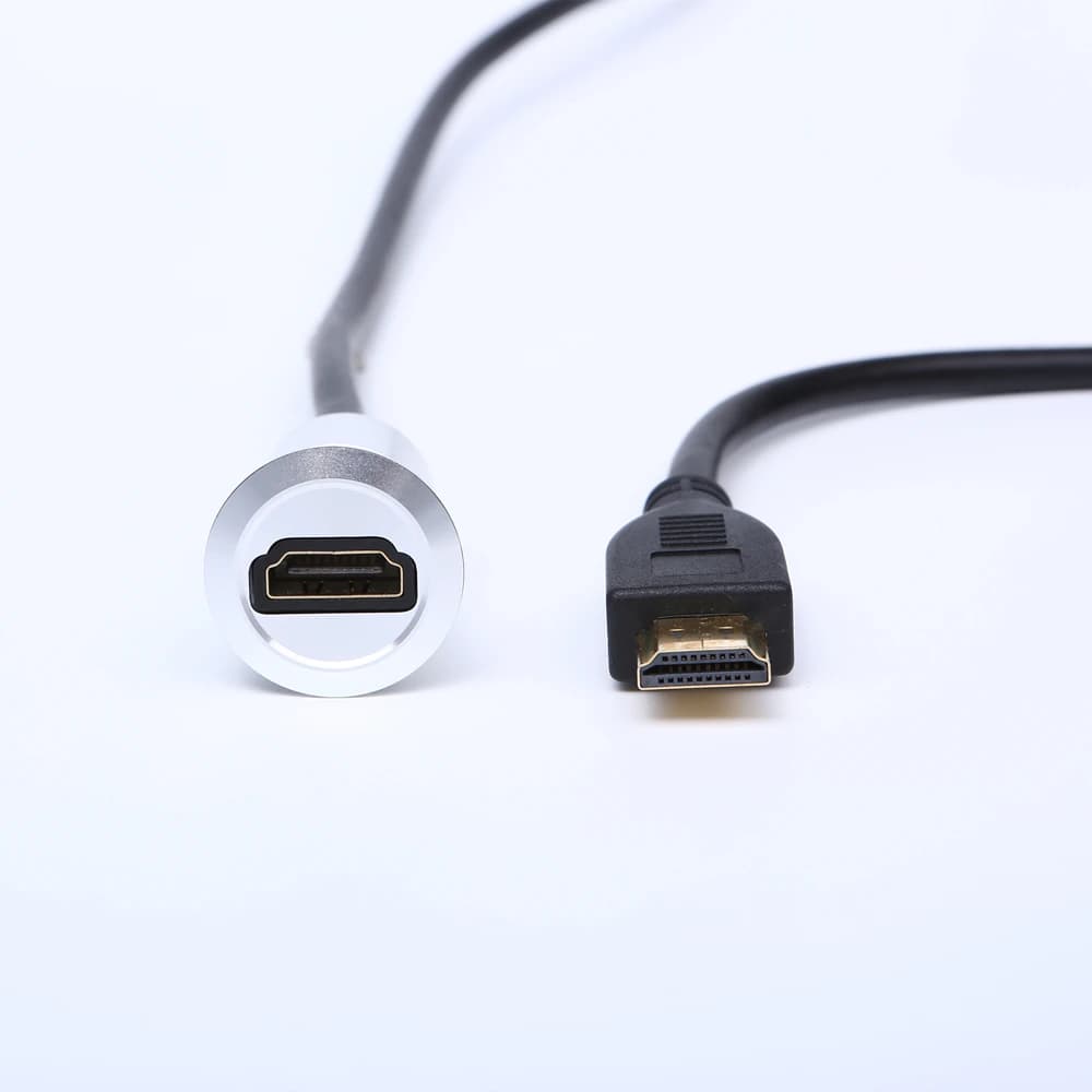 Connettore USB da 22mm diametro di montaggio connettore HDMI femmina a maschio con cavo da 1m