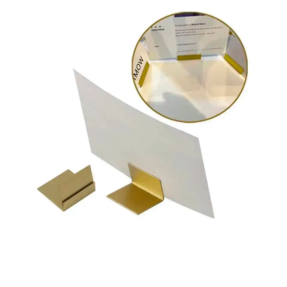 Porta etichette pubblicitarie porta cartellino del prezzo fermagli per nome Coppery prezzo Base per biglietto supporto per negozio di panetteria supermercato centro commerciale