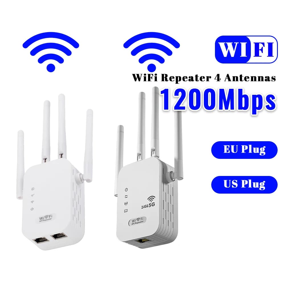 Amplificatore di segnale wi-fi da 1200Mbps con porta WAN/LAN amplificatore di segnale WiFi Dual-Band 2.4GHz/5GHz potenziatore WiFi per la casa piccolo ufficio