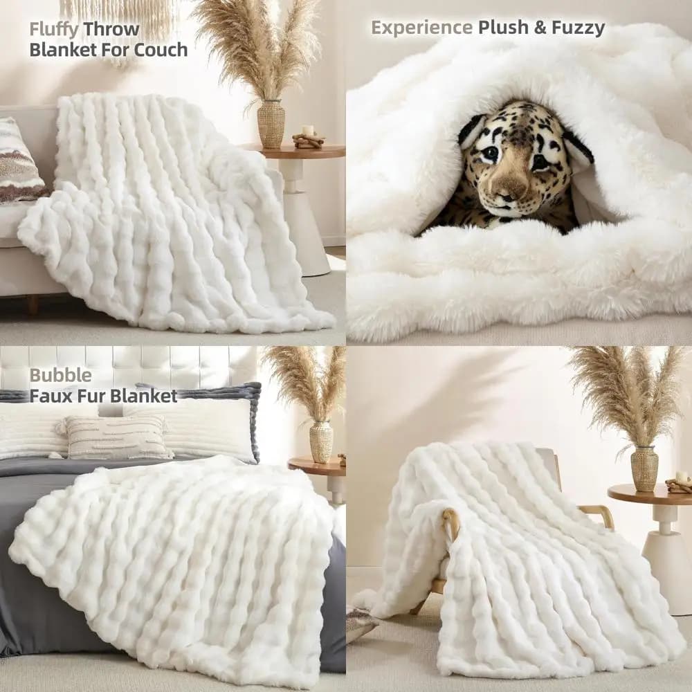 Covered in Rabbit Apple Cream, Soft Cover for Sofa and Bed, 60 x 80, Hot Home Decoration