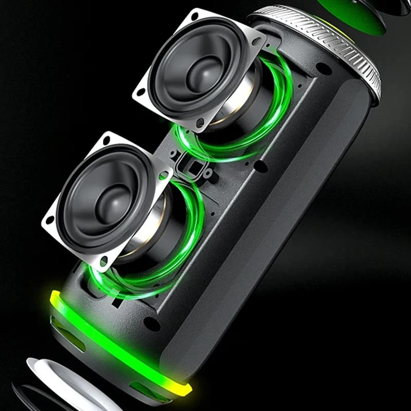Bluetooth speaker stereo 360, waterproof speaker with color mood light, outdoor camping speaker Subwoofer-ABFB
