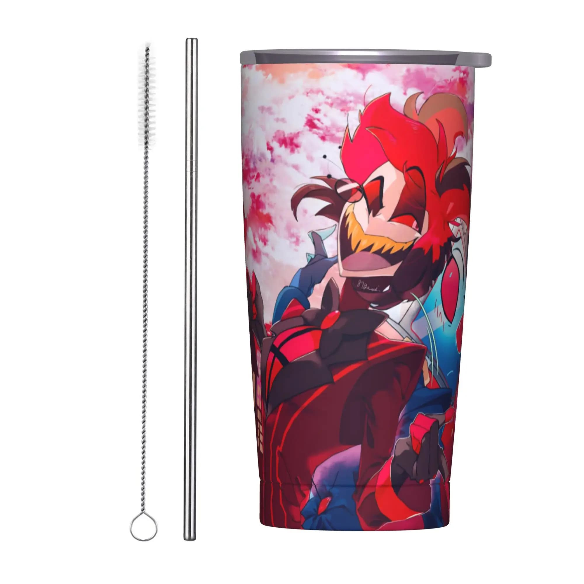 R-Radiostatic Vox Alastor Insulated Tumbler with Straws Vacuum Thermal Mug Outdoor Travel Car Bottle Cup 20oz