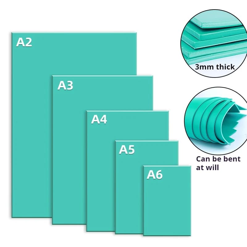 3mm Soft Carving Rubber Block Printmaking Stamp Blocks Kit Sheet A3/A4/A5 Printing Board Plate Making Linoleum Art Starter Tool