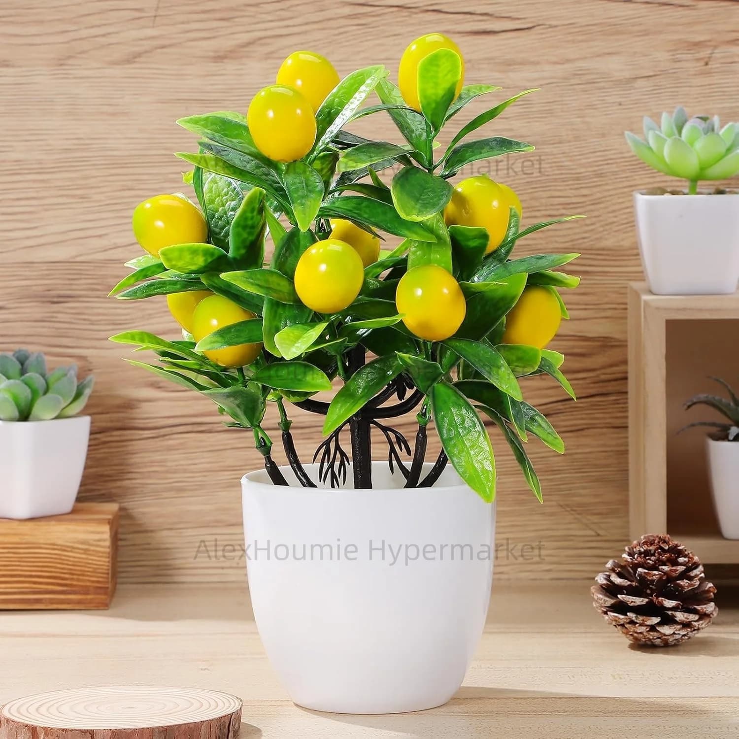 Fake lemon tree Small artificial plant Precious plastic lemon tree Bonsai decoration Pot plant Faux plant for bathroom decorations