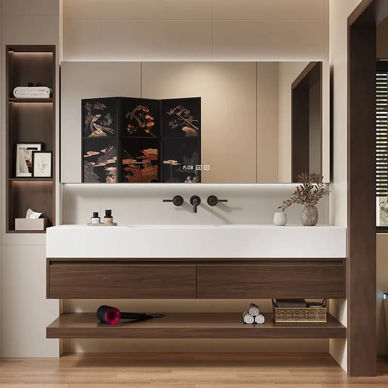 Mobile da bagno moderno nordico leggero portaoggetti di lusso specchi multifunzione lavabo mobili per la casa angolari comodi ed eleganti