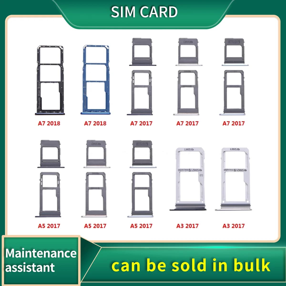Sim Card Micro SD sim vassoio presa Slot adattatore connettore lettore per Samsung Galaxy A7 A5 A3 2018 2017 A750 A720 A320 Container