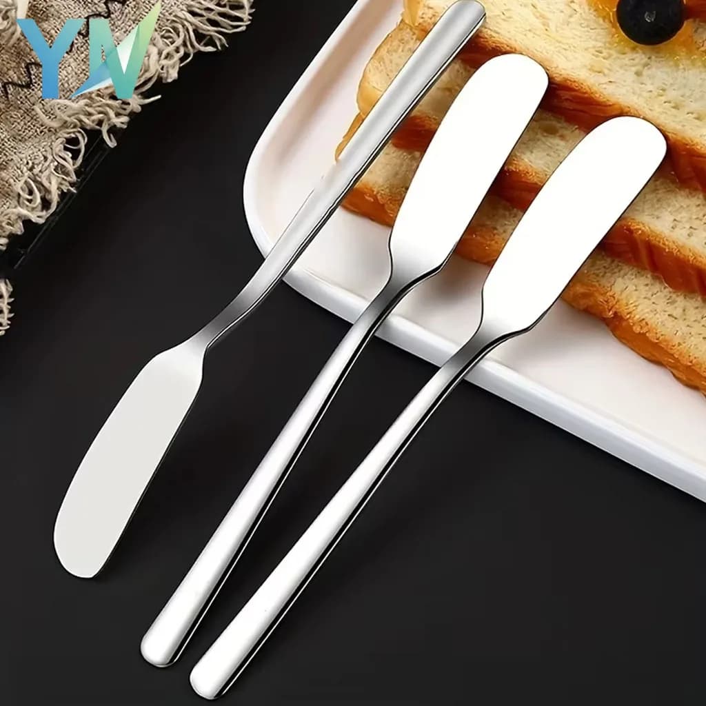 1-10 pieces stainless steel butter knife, cheese and jam spreader, for dessert tables and cold cuts, a kitchen tool to serve.