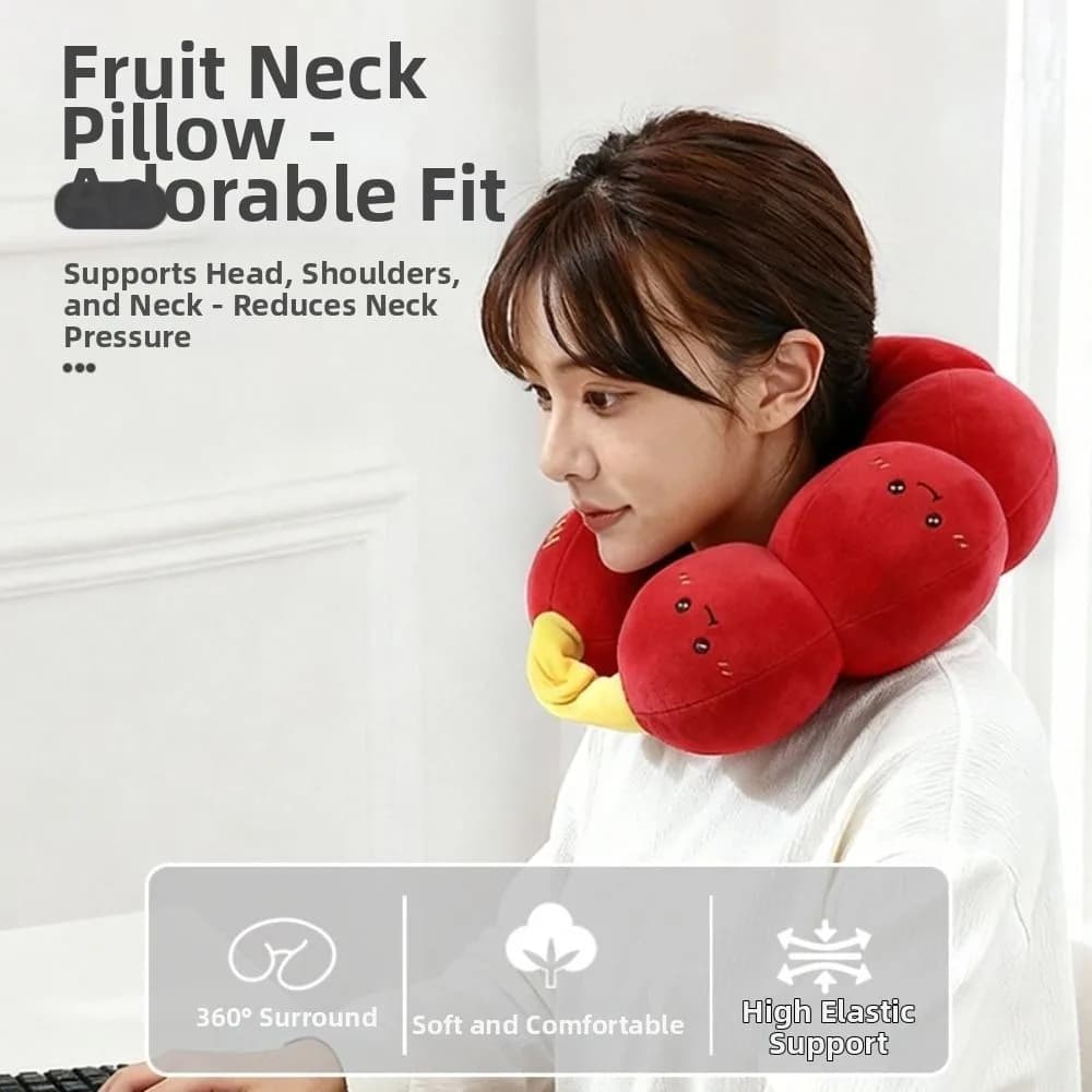 Cuscino a U Ergonomico a Forma di Tanghulu, Carino e Comodo per Viaggi, Poggiatesta per Dormire e Guidare