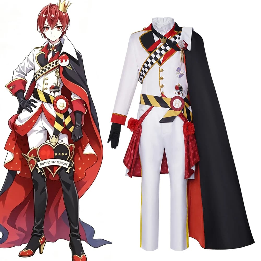 Twisted Wonderland Riddle Rosehearts Cosplay Costume Ace Trappola Heartslabyul Idol Outfit Party Uniform with Cape Full Set