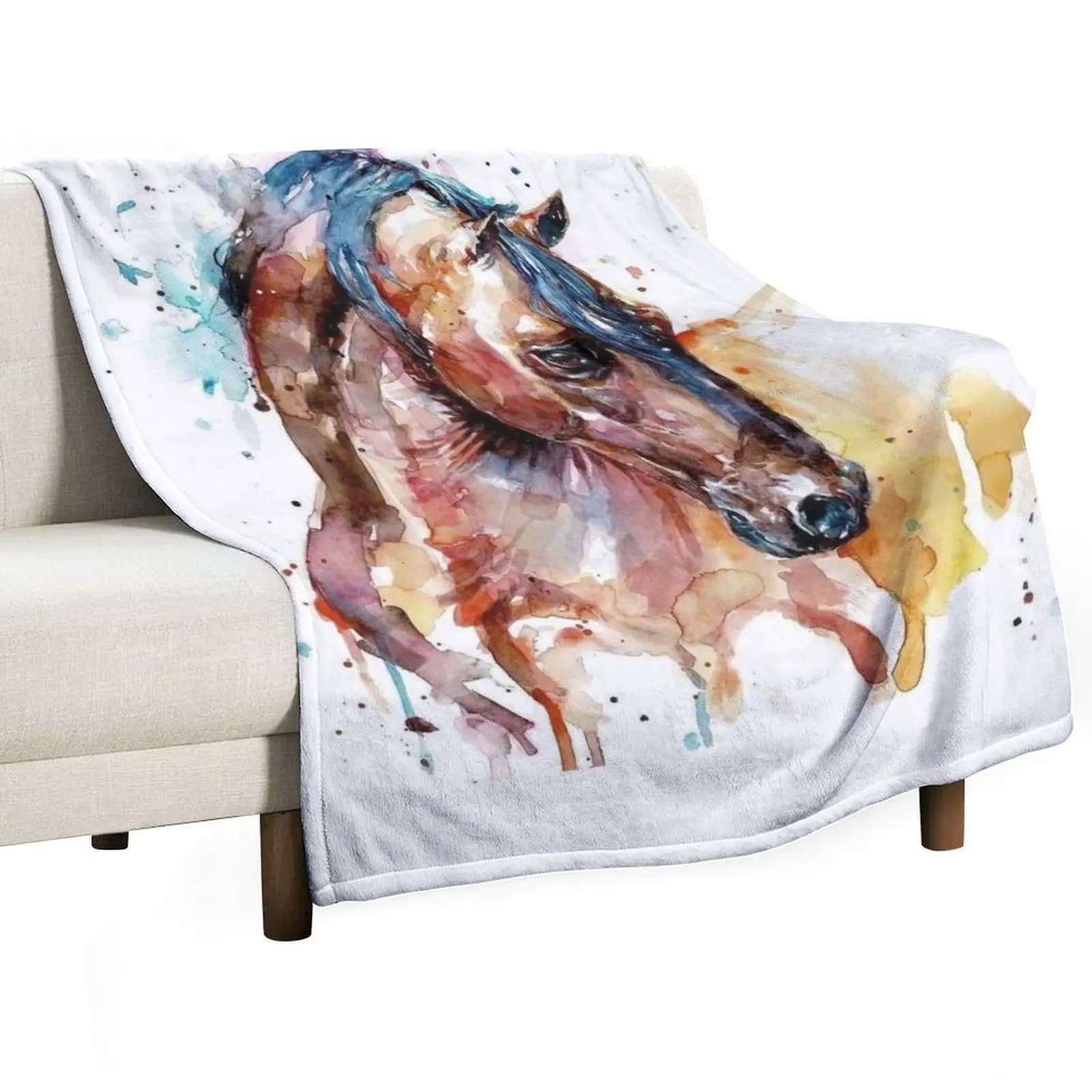 Portrait of an Arabian horse Throw Blanket Vintage Luxury Softest Sleeping Bag Warm Hair Blankets
