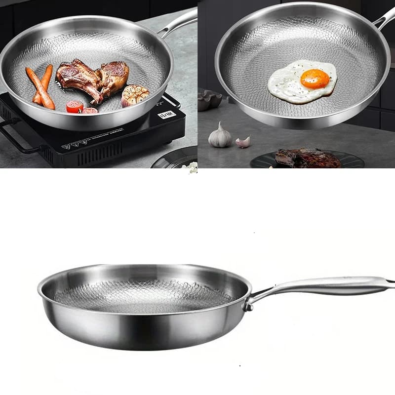 New 26/28/30cm German pure titanium pan non-stick pan non-coated fish scale model hammer titanium alloy pots