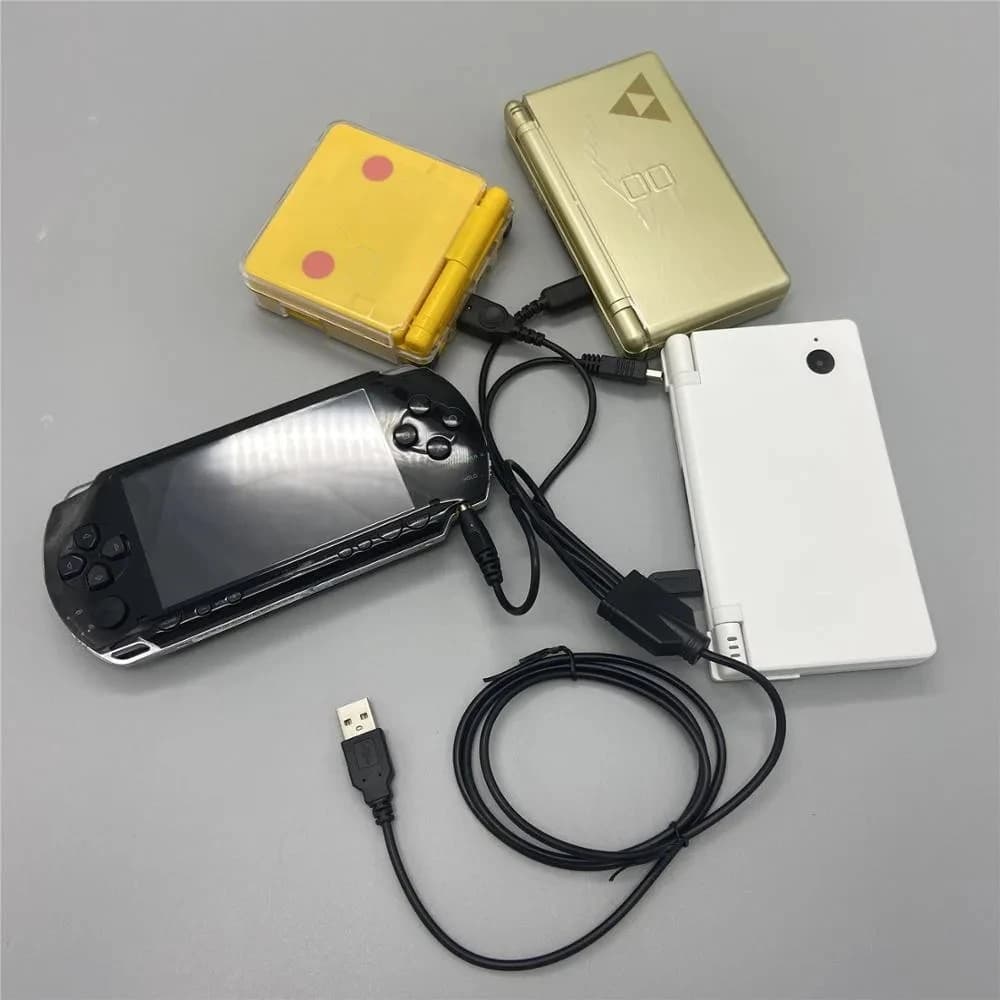 5 in 1 Charging Cable Power Cord for PSP NDS NDSi NDSL 3DS 2DS New3DS PSV2000 GBASP PS4 Xbox Controller