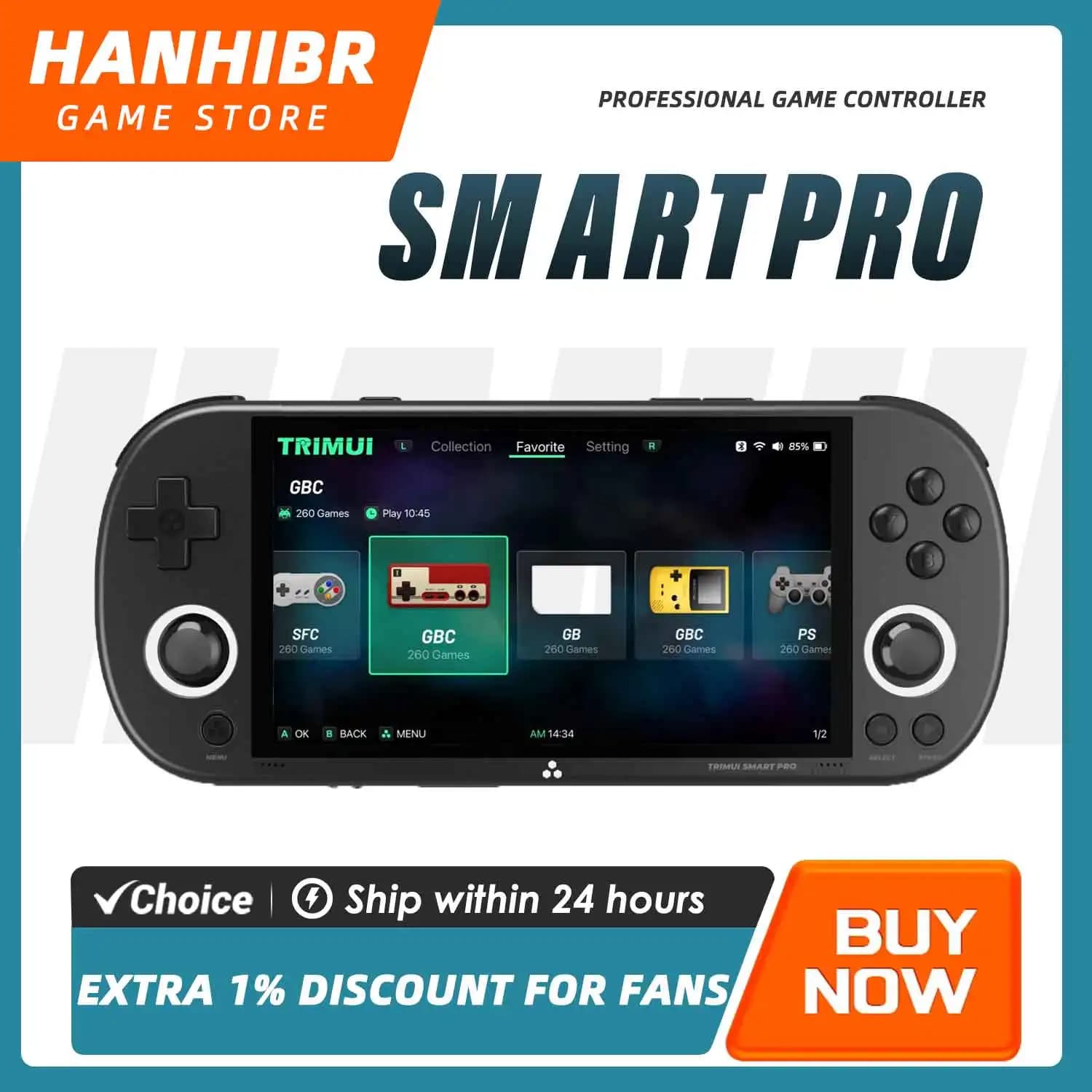 Console di Gioco Portatile TRIMUI SMART PRO Open Source Linux con Schermo IPS da 4,96 Pollici, Emulatore Retro RGB, Regalo per Giocatori