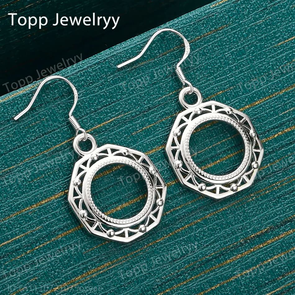 925 Sterling Silver Exquisite Geometric Earrings, Fashionable Women's Party Gift, Wedding Jewelry