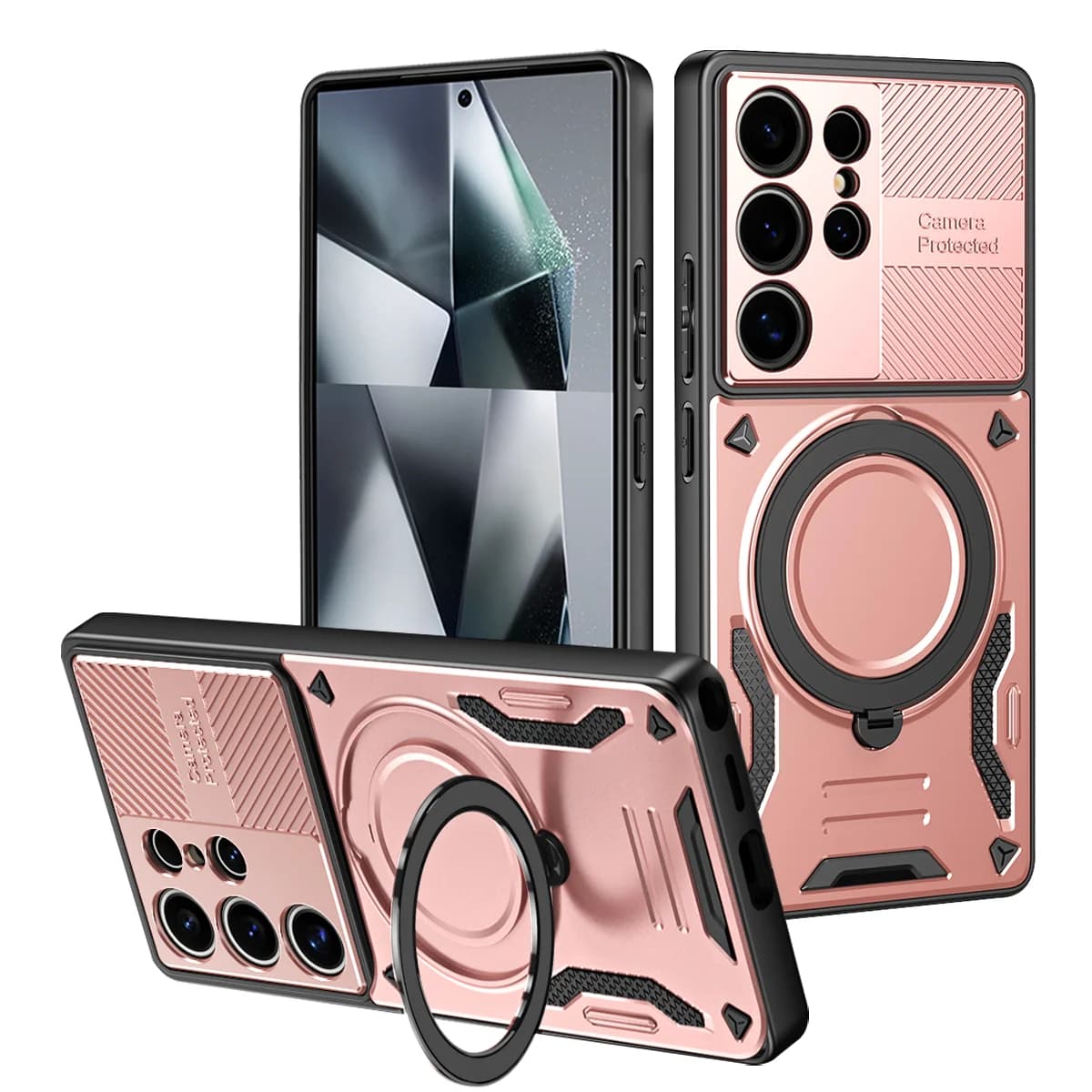 Custodia Magnetica Rotante a 360° di Lusso per Samsung S26 Ultra S25 Plus S24 A16 A17 con Supporto e Protezione per Magsafe