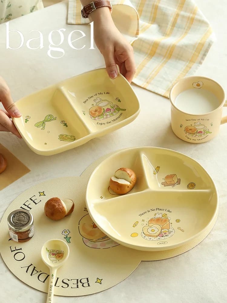 Adult Plate with Parts, Weight Loss Plate, Children's Plate, Unique Design, Tableware, Cutlery
