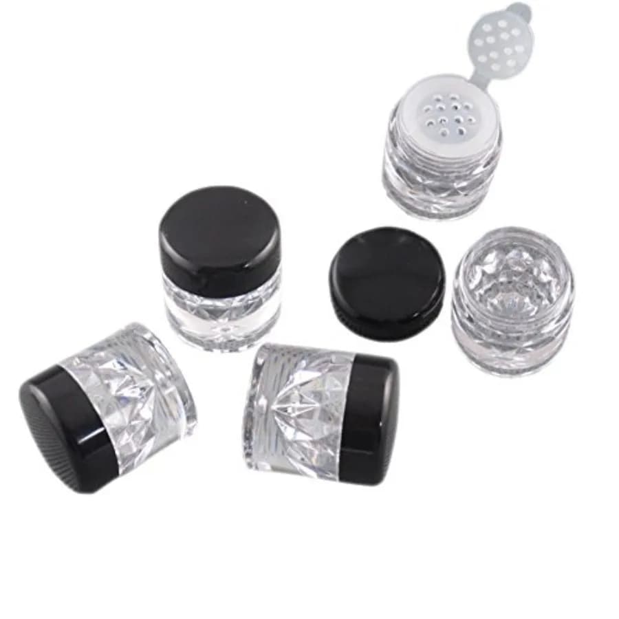 5 Pcs Luxury Empty Plastic Mini Makeup Loose Powder Box Cosmetic Eyeshow Powder Bottles Container Concealer Powder Sifter Jar W