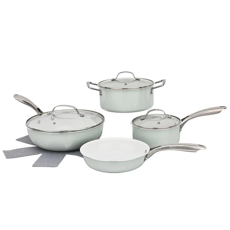Cross-border Spot Ceramic Non-stick Pan Set, Household Light Frying Milk Pan Combination Foreign Trade Pan Set Wholesale