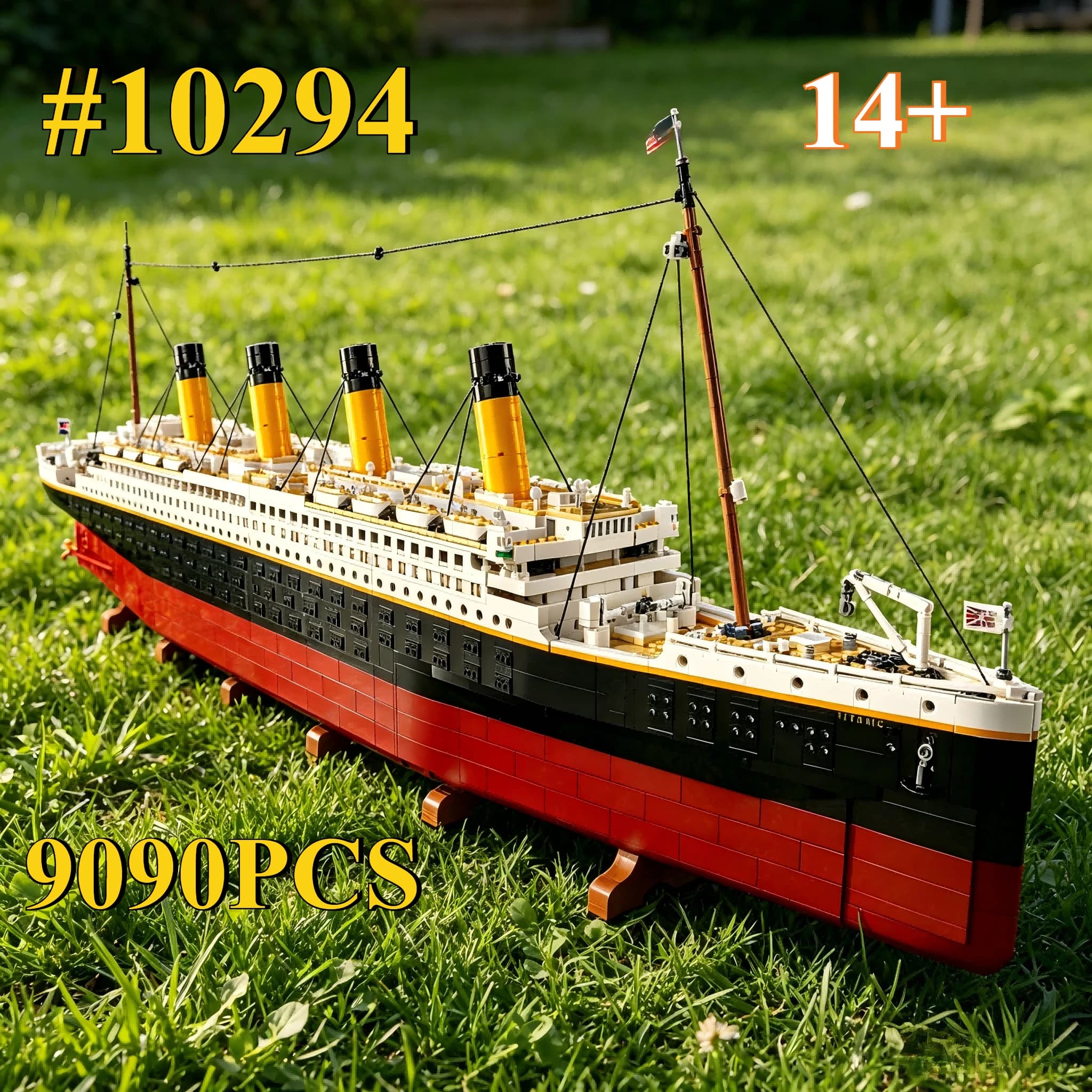 Grande Nave Rossa 10294 Set di Blocchi da Costruzione Mini, Adatto per Regali di Compleanno, Non Compatibile con Particelle Lego, 9090 Pezzi.