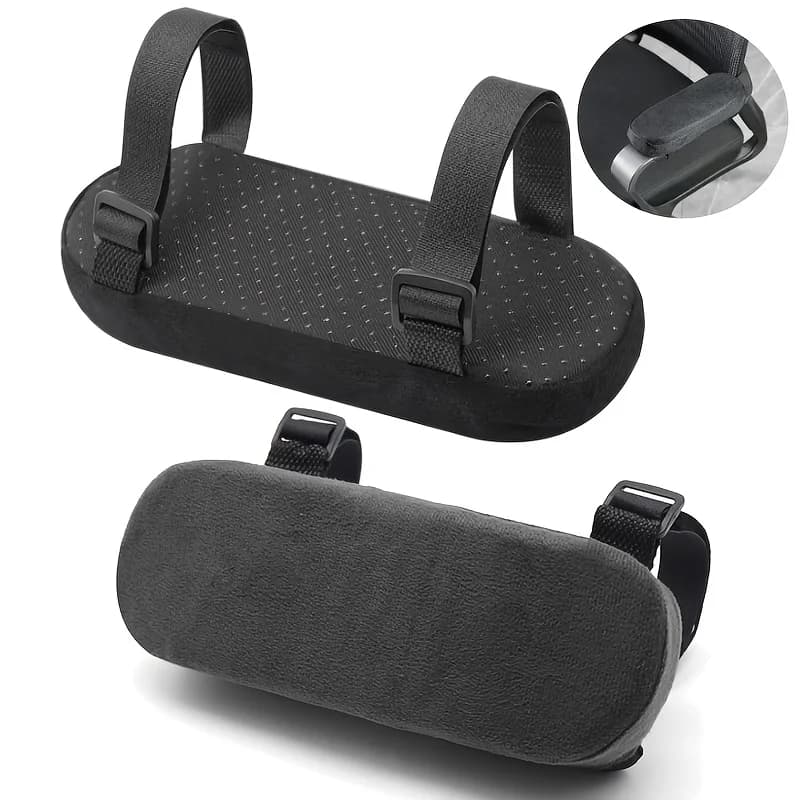 2 Cuscini Ergonomici in Memory Foam per Braccioli di Sedie da Ufficio con Supporto per Gomito, Rete Traspirante e Telaio in Plastica Resistente per Casa