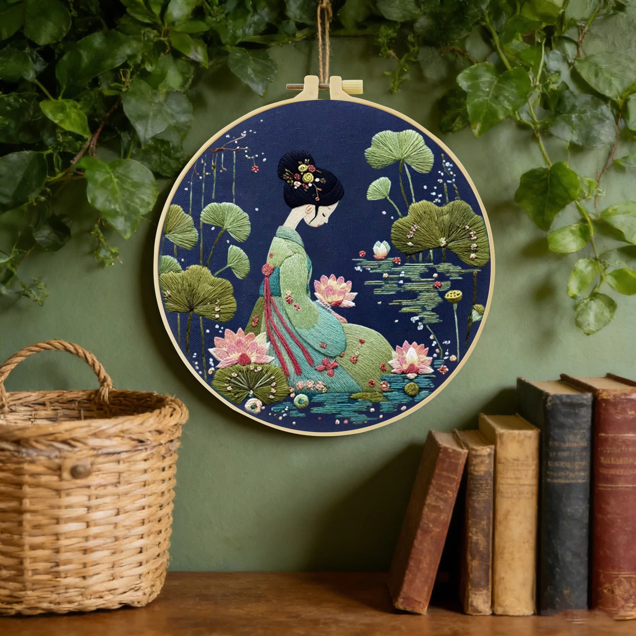 Kit di ricamo fai da te per principianti, cucito domestico, set di ricamo con motivi di fiori, piante e animali, fatto a mano