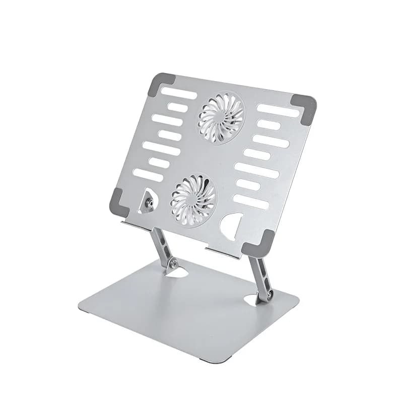 Supporto di raffreddamento per laptop regolabile con 2 ventole silenziose Design ergonomico pieghevole per tutti i laptop Perfetto per giochi, DJ, ufficio