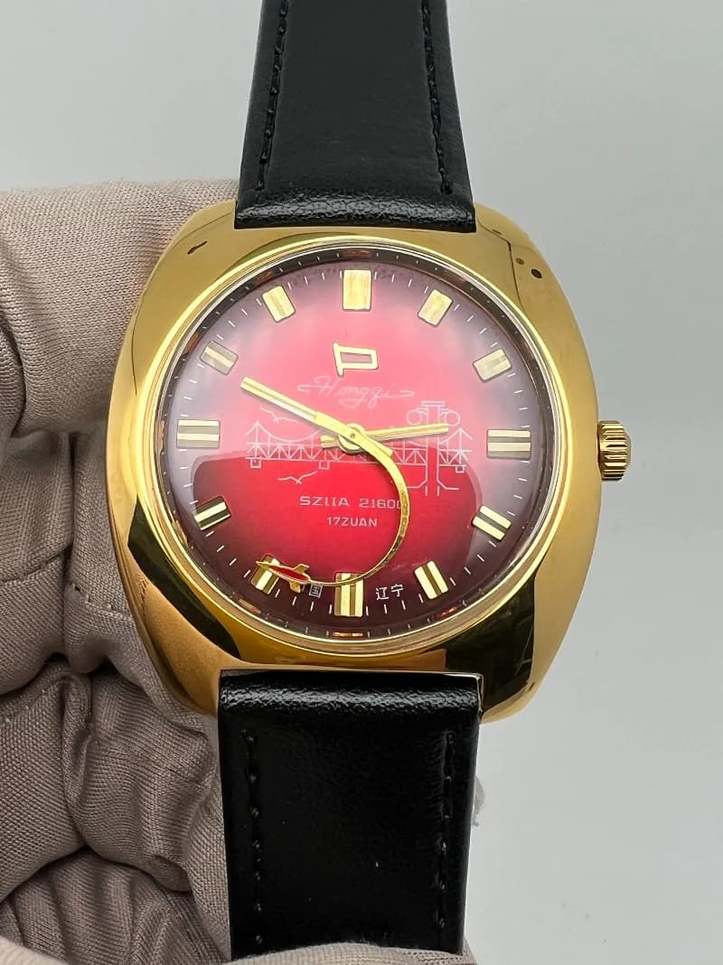 Orologio meccanico commemorativo del ponte sul fiume Yalu, marca Liaoning Hongqi